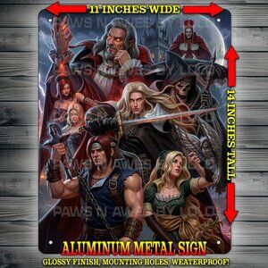 Castlevania -  Symphony of The Night Belmont Clan  Wall Art Metal Sign 11x14"